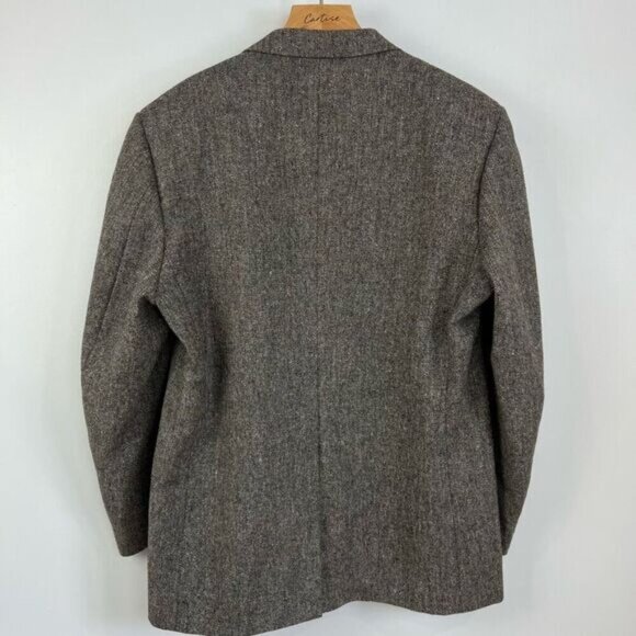 Vintage Oakton Men’s 46R Pure Virgin Wool Classic Grey Suit Jacket Sports Coat - Picture 9 of 12